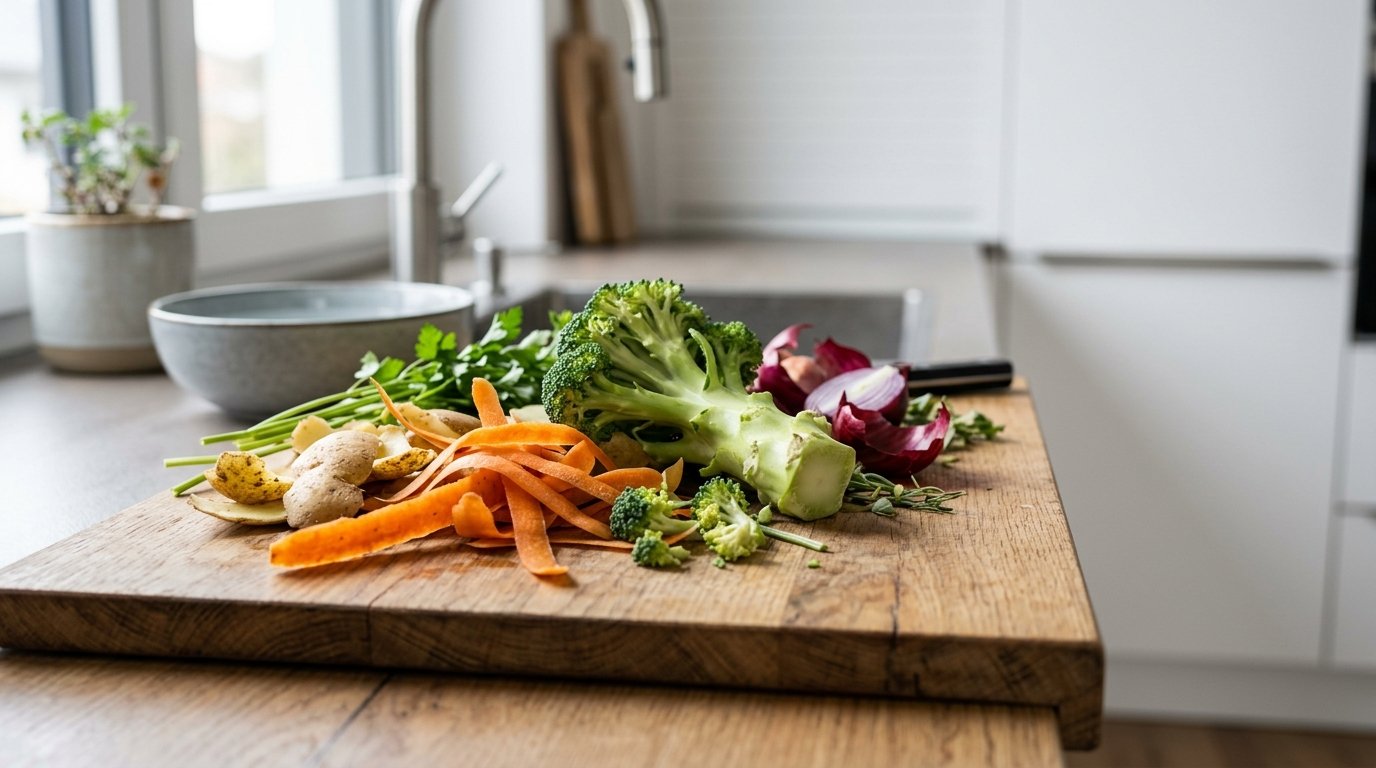 entdecken Sie, wie Sie Küchenabfälle sinnvoll nutzen und 78 kg Lebensmittelverschwendung pro Jahr vermeiden können