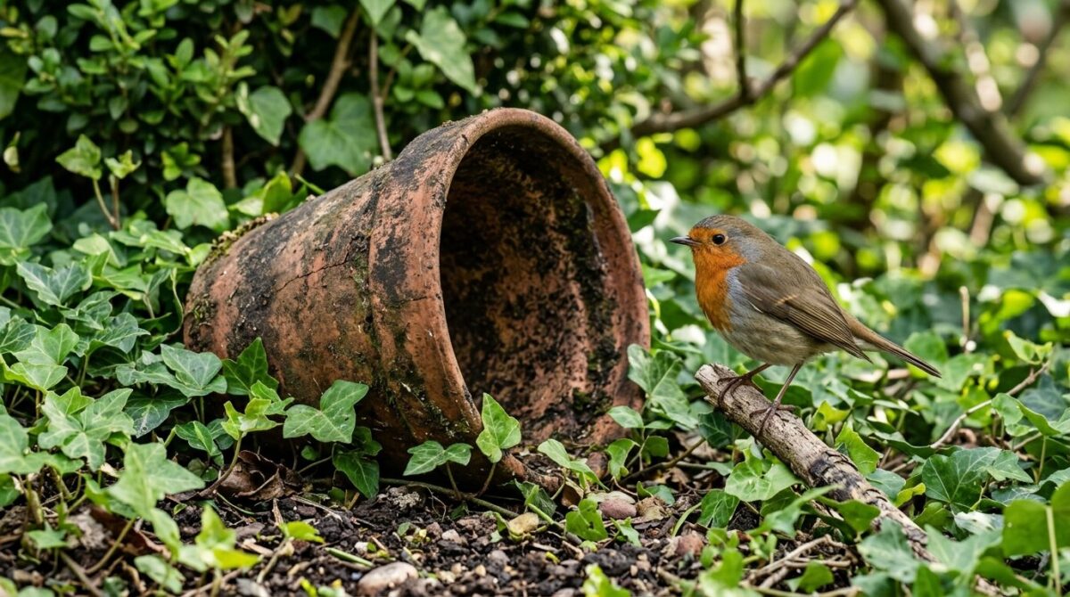entdecken Sie, wie ein einfacher Terrakotta-Topf mehr Rotkehlchen anzieht als teure Nistkästen und welche entscheidende Bedingung Sie beachten müssen